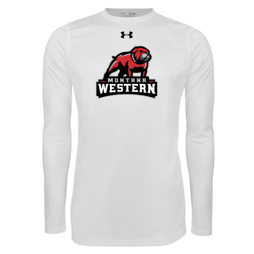  Under Armour White Long Sleeve Tech Tee - Tertiary Mascot UnderArmour
