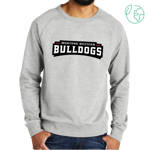  Allmade Light Grey Organic French Terry Crewneck Sweatshirt - Bulldog Wordmark