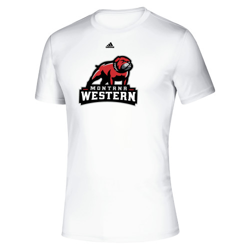  Adidas White Pregame Performance Tee - Tertiary Mascot Adidas