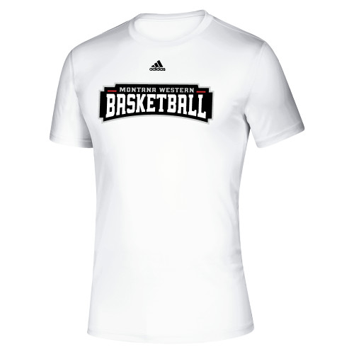  Adidas White Pregame Performance Tee - Basketball Adidas