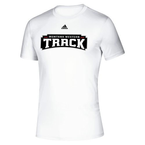  Adidas White Pregame Performance Tee - Track Adidas