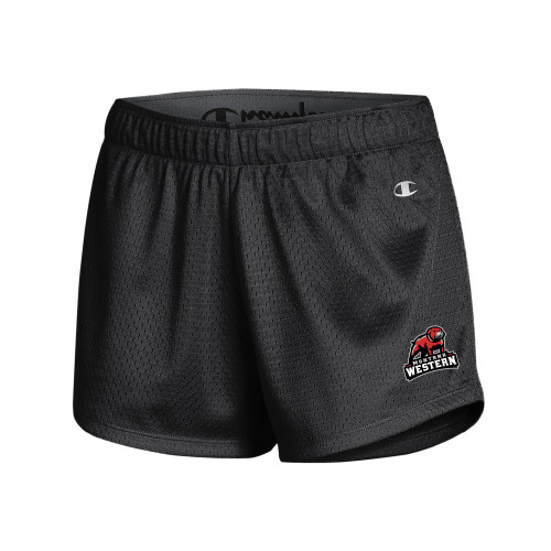  Champion Womens Black Mesh Short - Tertiary Mascot