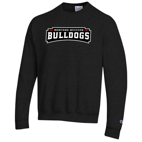  Champion Black Fleece Crew - Bulldog Wordmark