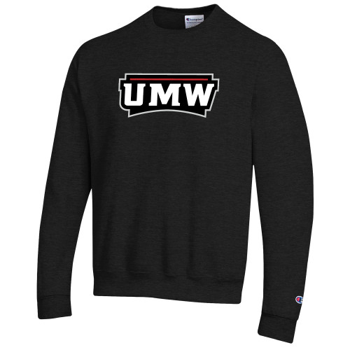  Champion Black Fleece Crew - UMW Wordmark