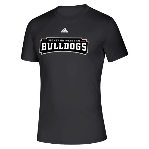  Adidas Black Pregame Performance Tee - Bulldog Wordmark Adidas