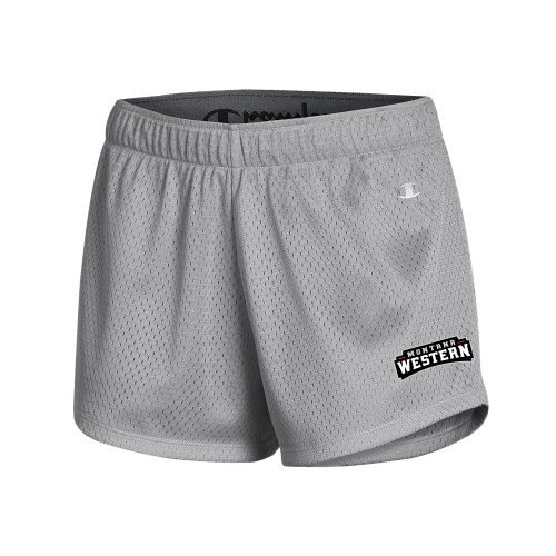  Champion Womens Grey Mesh Short - Primary Wordmark