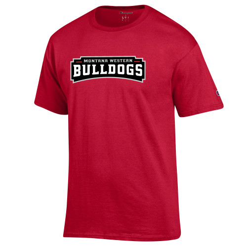  Champion Scarlet Red T Shirt - Bulldog Wordmark