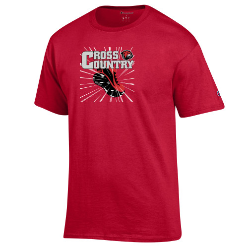  Champion Scarlet Red T Shirt - Cross Country Running Shoe