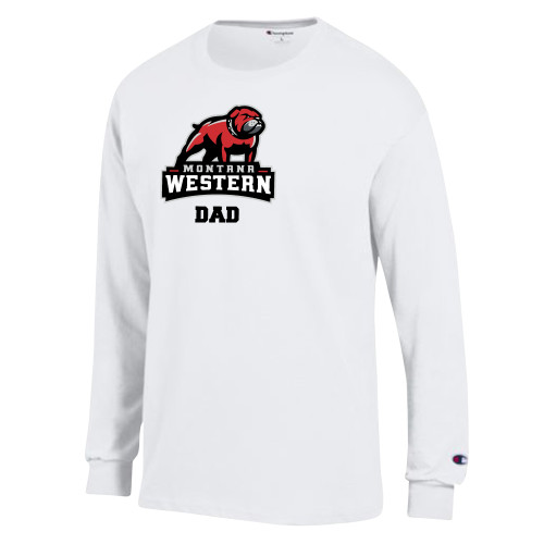  Champion White Long Sleeve T Shirt - Dad