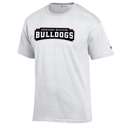  Champion White T Shirt - Bulldog Wordmark