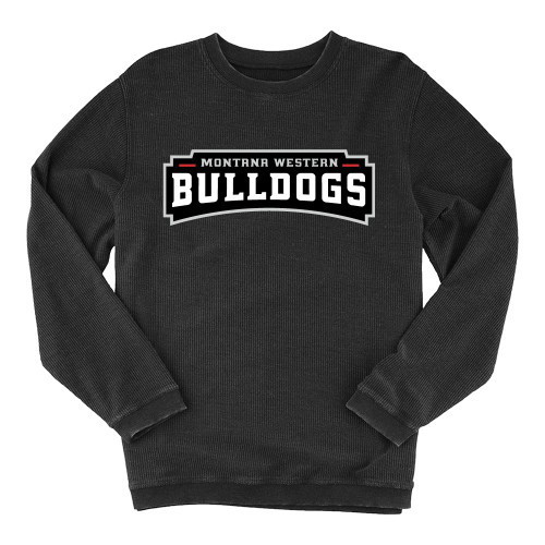  Boxercraft Womens Black Corded Crew - Bulldog Wordmark