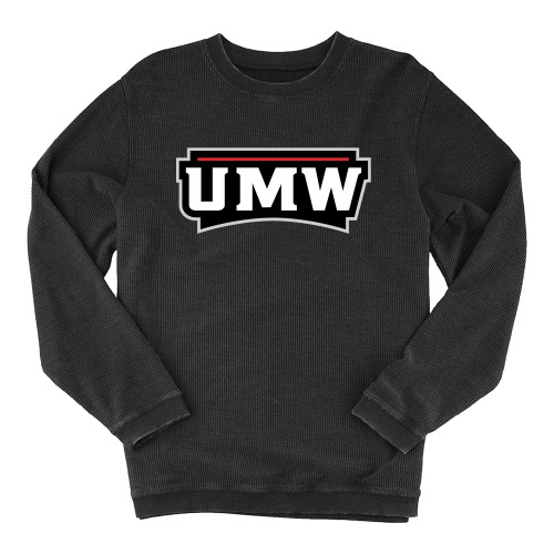  Boxercraft Womens Black Corded Crew - UMW Wordmark