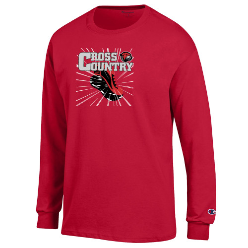  Champion Red Long Sleeve T Shirt - Cross Country Running Shoe