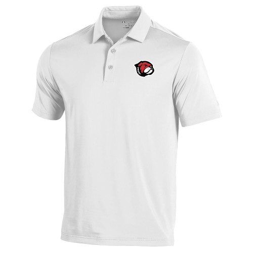  Under Armour White Performance Polo - Primary Mascot