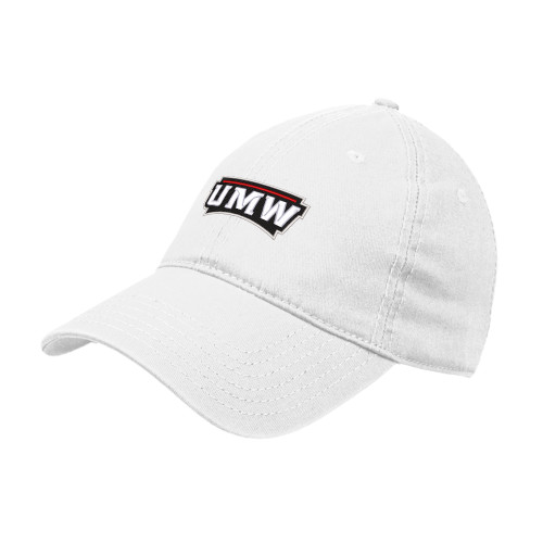  White Unstructured Adjustable Low Profile Hat - UMW Wordmark