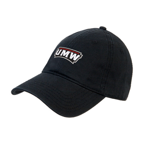  Black Unstructured Adjustable Low Profile Hat - UMW Wordmark