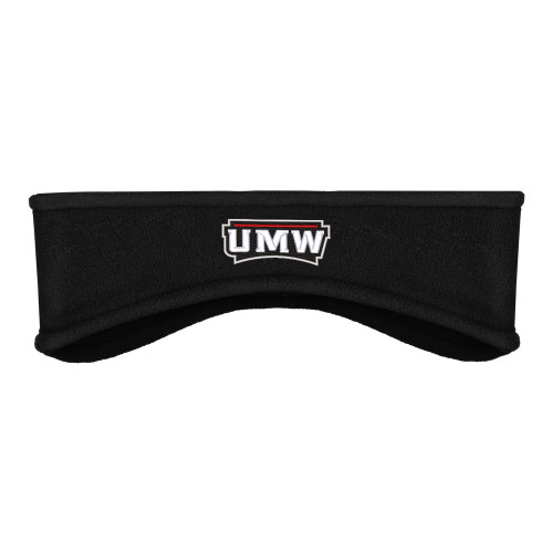  Black Stretch Fleece Headband - UMW Wordmark
