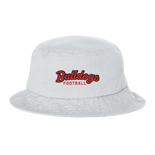  Sportsman White Bucket Hat - UMW Bulldogs Football Script Arched