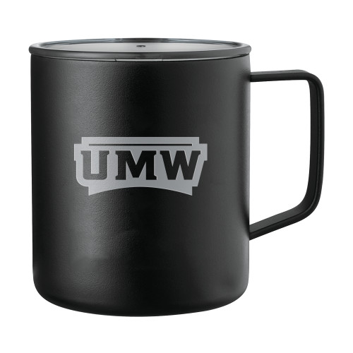  Rover Camp Vacuum Insulated Black Mug 14oz - UMW Wordmark Engraved