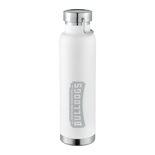  Thor Copper Vacuum Insulated White Bottle 22oz - Bulldog Wordmark Engraved