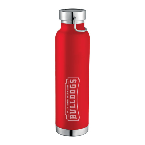  Thor Copper Vacuum Insulated Red Bottle 22oz - Bulldog Wordmark Engraved