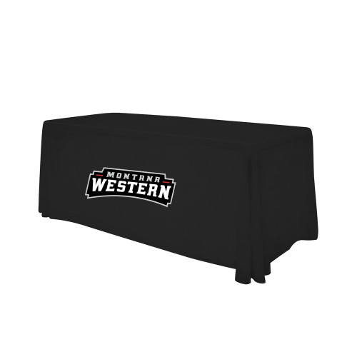  Black 6 foot Table Throw - Primary Wordmark