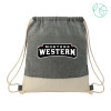 Thumbnail image for  Split Recycled Cotton Natural/Black Drawstring Bag