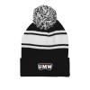 Thumbnail image for  Black/White Two Tone Knit Pom Beanie w/Cuff