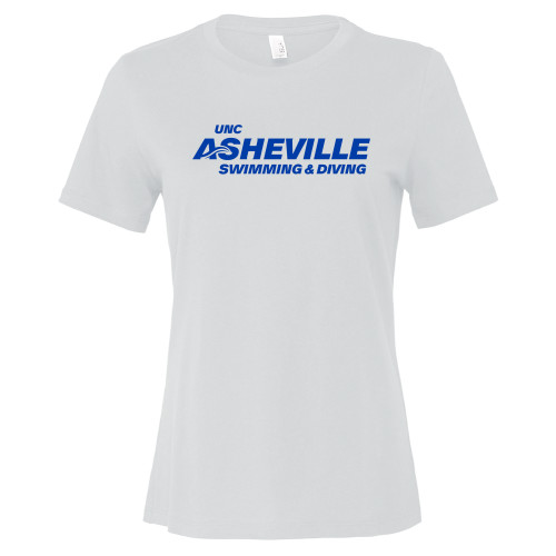  Bella + Canvas Womens White Relaxed Cotton T Shirt - UNC Asheville Swim and Dive