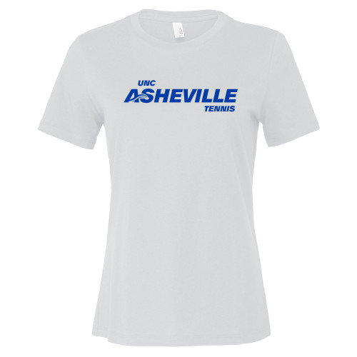  Bella + Canvas Womens White Relaxed Cotton T Shirt - UNC Asheville Tennis