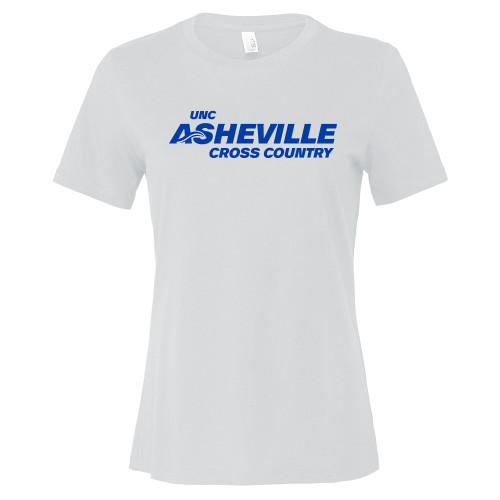  Bella + Canvas Womens White Relaxed Cotton T Shirt - UNC Asheville Cross Country
