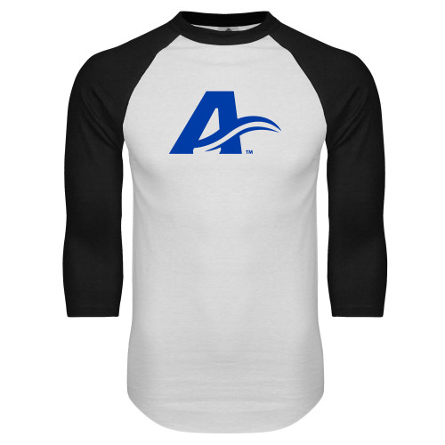  White/Black Raglan Baseball T Shirt - UNC Asheville Letter Mark