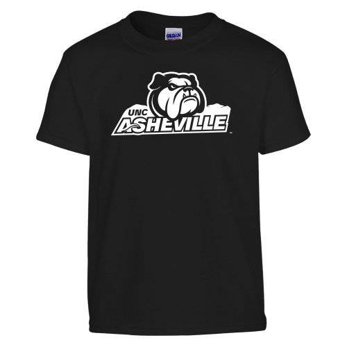  Youth Black T Shirt - UNC Asheville Primary Mark