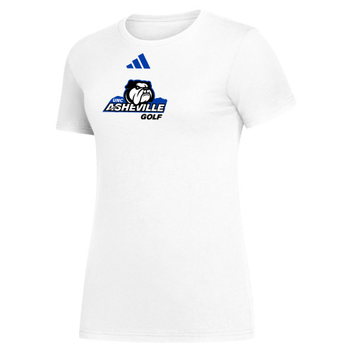  Adidas Womens White Fresh Tee - ADIDAS - UNC Asheville Golf Mascot