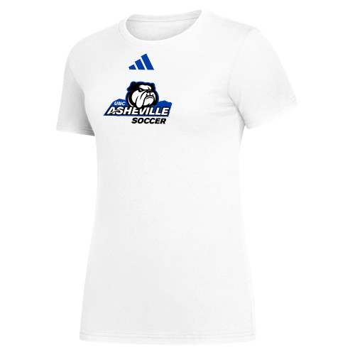  Adidas Womens White Fresh Tee - ADIDAS - UNC Asheville Soccer Mascot