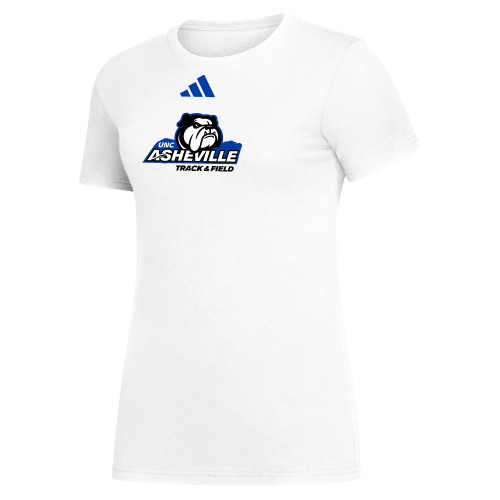  Adidas Womens White Fresh Tee - ADIDAS - UNC Asheville Track and Field Mascot