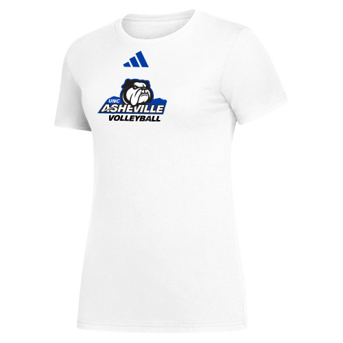  Adidas Womens White Fresh Tee - ADIDAS - UNC Asheville Volleyball Mascot