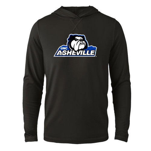  Black Long Sleeve Hooded Tee - UNC Asheville Primary Mark