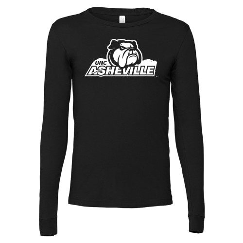  Bella + Canvas Black Jersey Cotton Long Sleeve T Shirt - UNC Asheville Primary Mark
