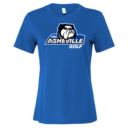  Bella + Canvas Womens Royal Relaxed Cotton T Shirt - UNC Asheville Golf Mascot