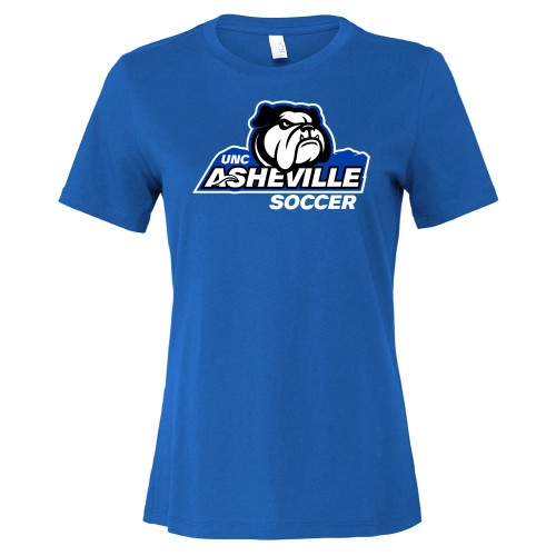  Bella + Canvas Womens Royal Relaxed Cotton T Shirt - UNC Asheville Soccer Mascot