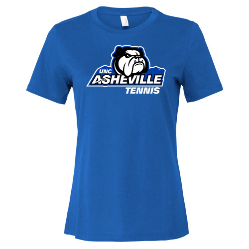  Bella + Canvas Womens Royal Relaxed Cotton T Shirt - UNC Asheville Tennis Mascot