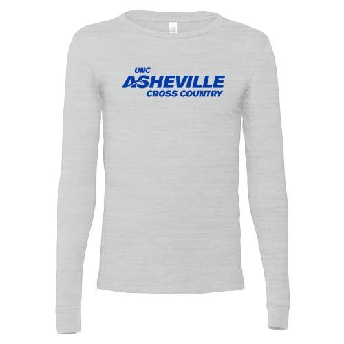  Bella + Canvas Ash Grey Jersey Cotton Long Sleeve T Shirt - UNC Asheville Cross Country