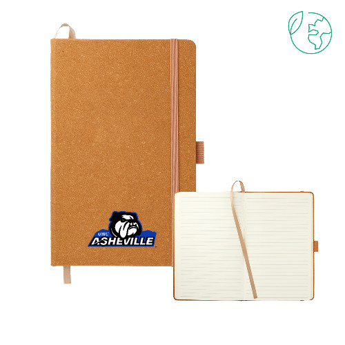  5.5 x 8.5 Natural FSC Mix Recycled Leather Bound Journal - UNC Asheville Primary Mark