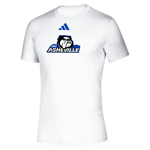  Adidas White Pregame Performance Tee - ADIDAS - UNC Asheville Primary Mark