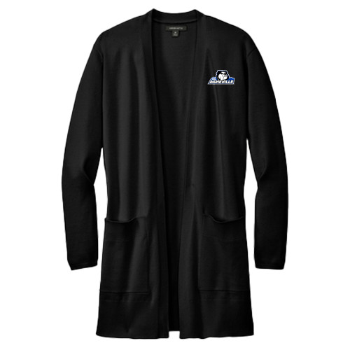  Mercer + Mettle Womens Black Open Front Cardigan Sweater - UNC Asheville Primary Mark