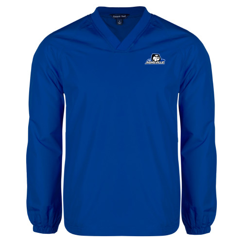  Royal V Neck Raglan Windshirt - UNC Asheville Primary Mark
