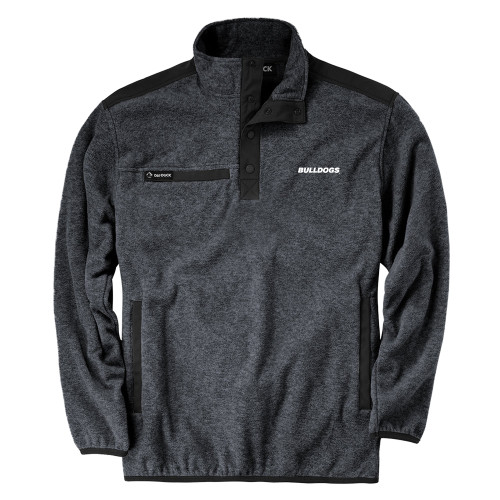  DRI DUCK Charcoal Ranger Mens Fleece Pullover - Bulldogs wordmark