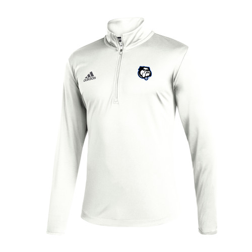 Adidas White Entrada 1/4 Zip - Bulldog Mark