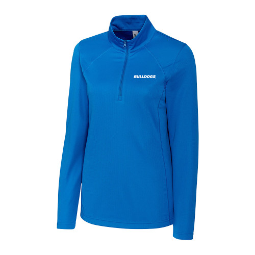  C&B Womens Royal Clique Ice Pique Half Zip - Bulldogs wordmark